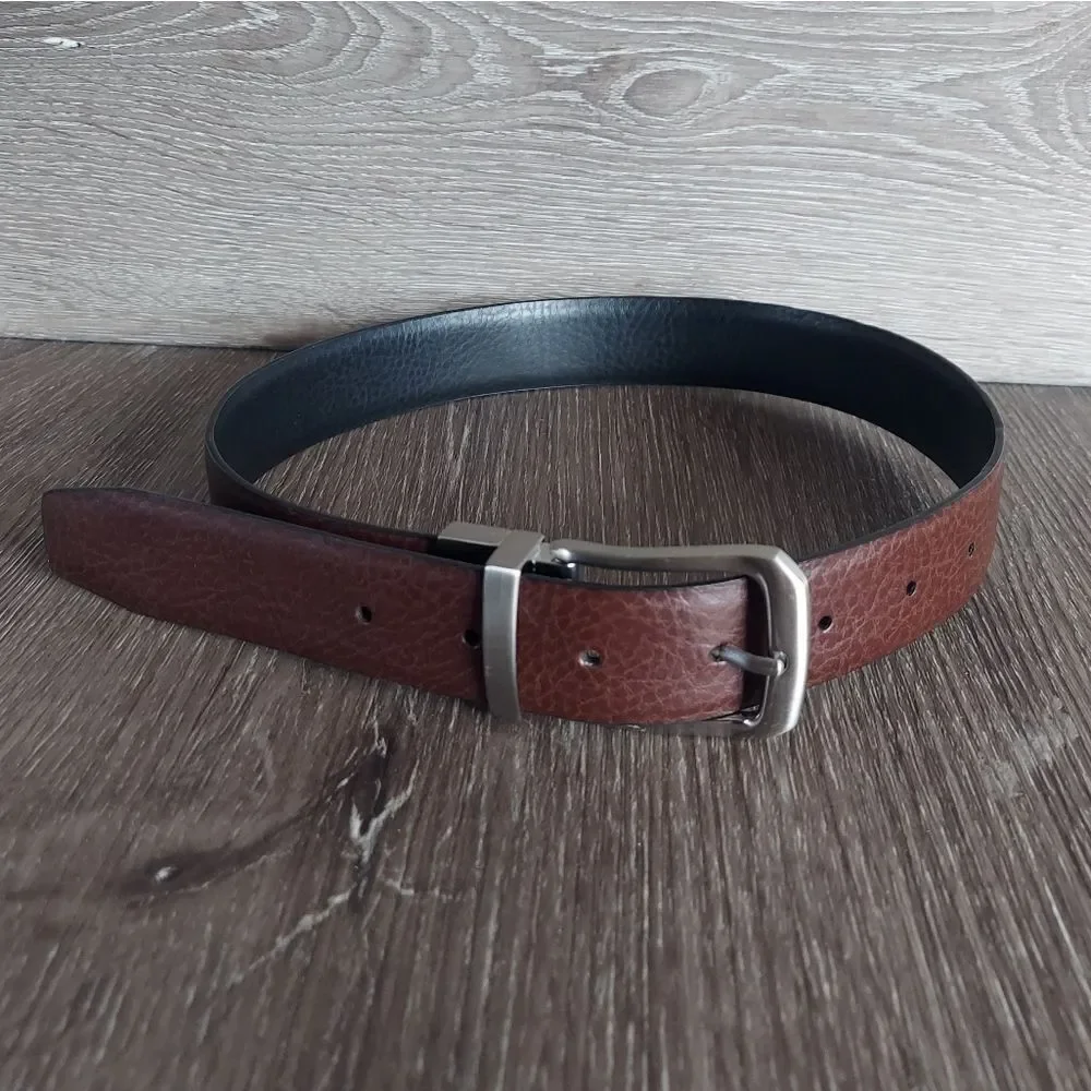 Nike Reversible Black Brown Faux Leather Belt Small